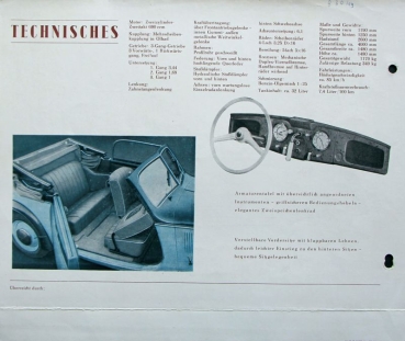 IFA F8 Luxus-Fourseater Convertible Modelprogram 1954 Carbrochure (5070)